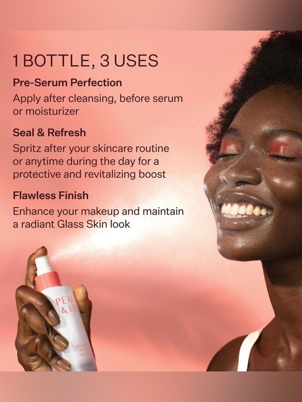 PEACH & LILY Glass Skin Veil Mist, Hydrate and Glow Korean Beauty Facial Mist - Picture 4 of 16